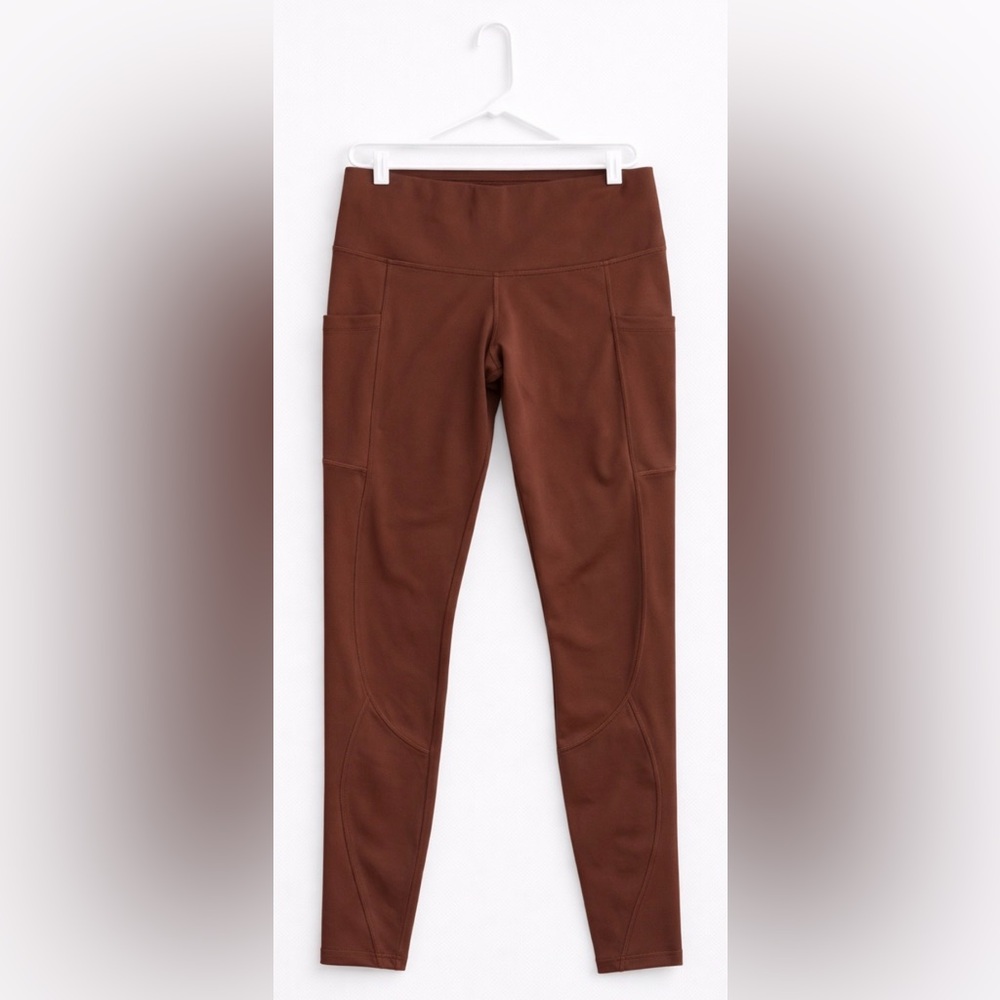 Girlfriend Collective Brown High Rise Pocket Leggings Size S